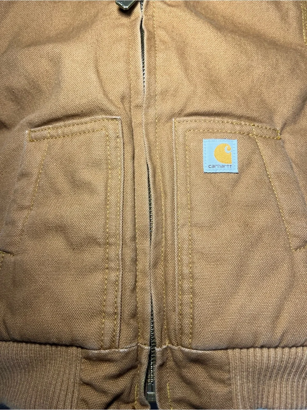 Carhartt Infant Jacket 12M Duck Canvas Tan Brown Full Zip Insulated Coat